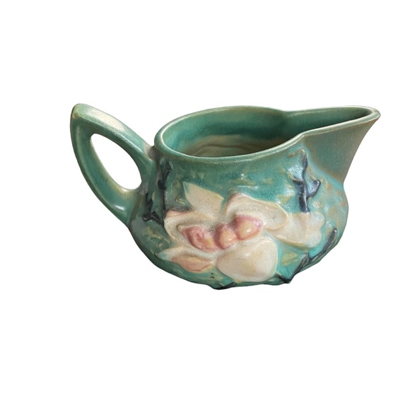 1940s Vintage Antique Roseville Pottery Magnolia Creamer & Closed Sugar with Lid - Picture 6 of 10